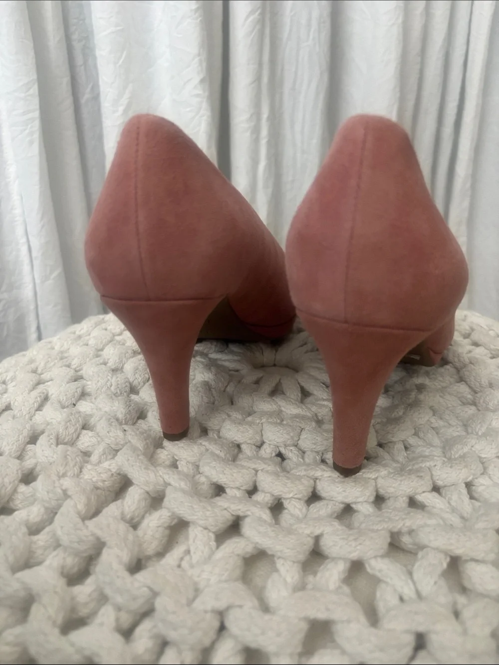 Naturalizer Pink Suede Mid Heel Pumps